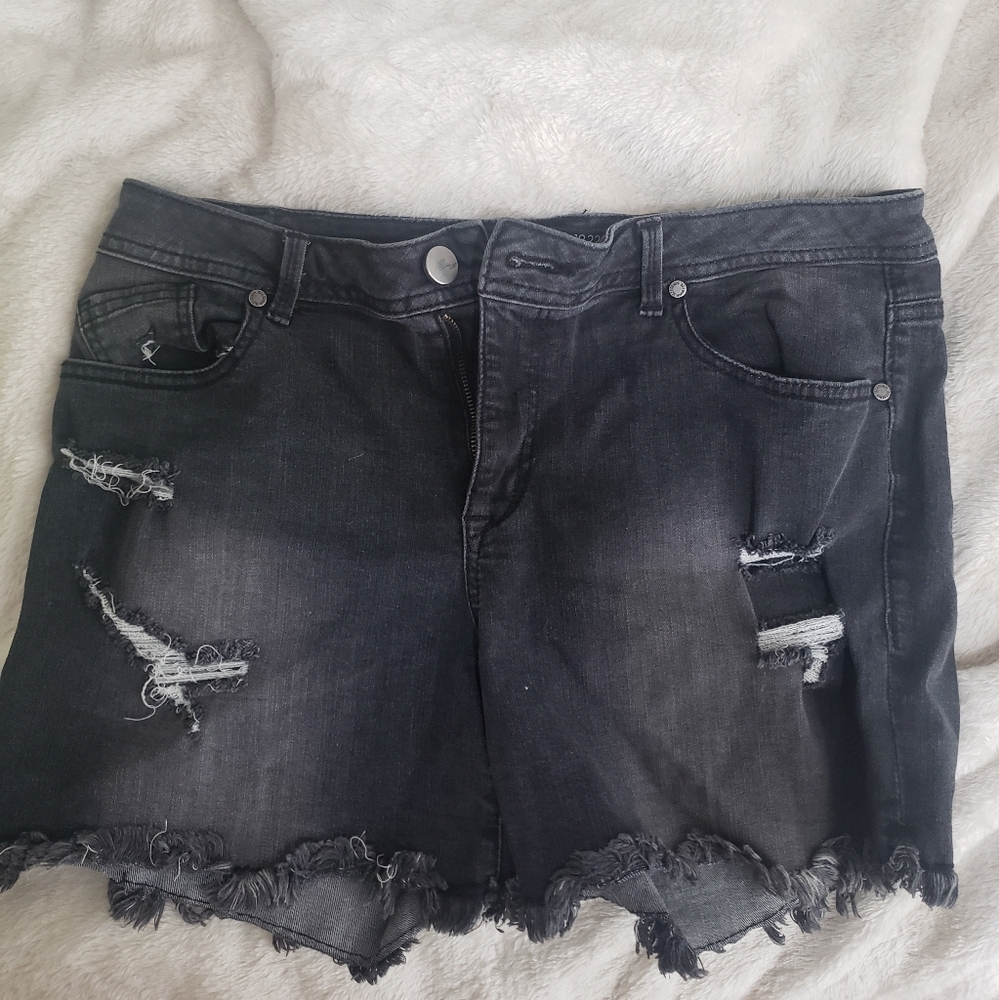 Black jean shorts
